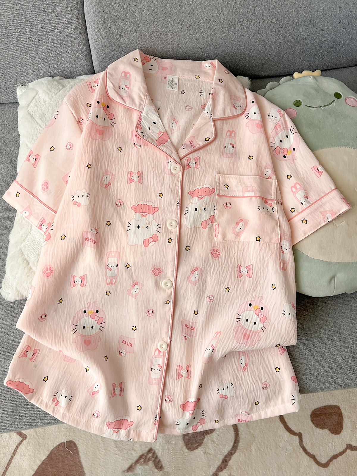 Pink Cute Character Print Women’s Pajama Set